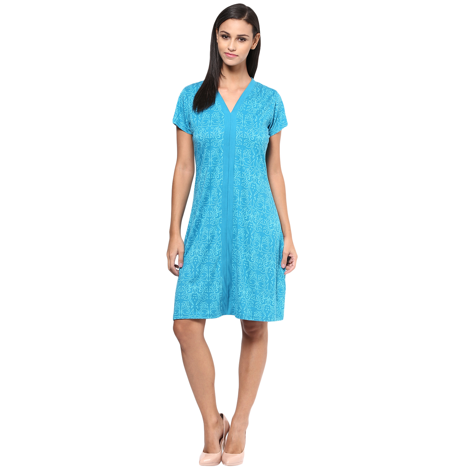 Buy Grain Women's Cotton Polyester Printed Dress Online ₹480 from